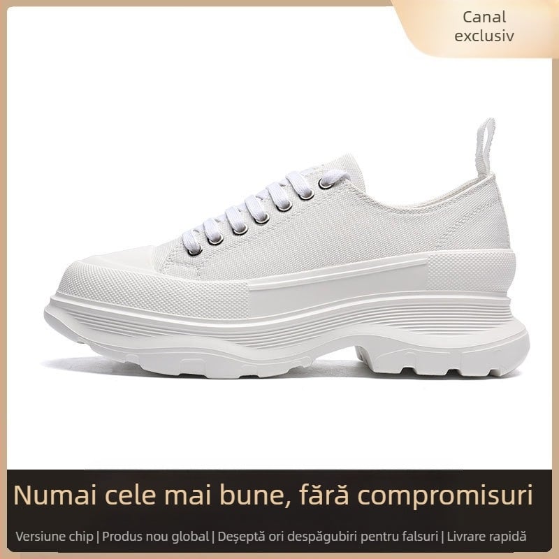 Pantofi sport din pânză pentru bărbați, talpă groasă, înălțime mică, model animal, șnururi — DICECK/Ditser, stil casual