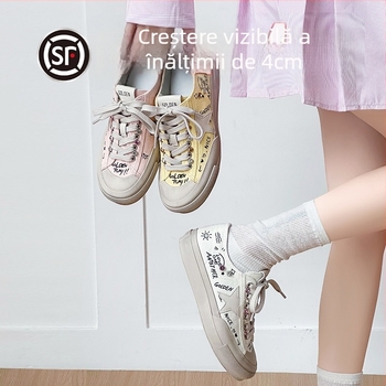 Pantofi sport din canvas pentru femei (Partea superioară: canvas; Talpă: cauciuc; Închidere: șireturi; Talpă groasă)