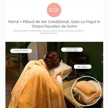 Perna dublu folosință din catifea coral pentru încălzirea mâinilor — la birou, odihnă și în timpul călătoriilor cu mașina