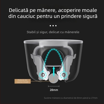 Suport nordic pentru mop și mătură, montaj pe perete fără găuri, pentru baie și cămine studențești, ABS, greutate 80, finisaj electroplate, stil lux ușor