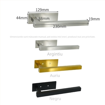Suport de perete pentru hârtie igienică și prosoape, din oțel inoxidabil 304, autoadeziv, montaj fără găuri, cu cârlig, 1 nivel, baie