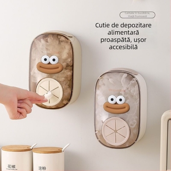 Cutie de depozitare din plastic, montată pe perete, pentru folie de bucătărie — fără găuri, model desen animat