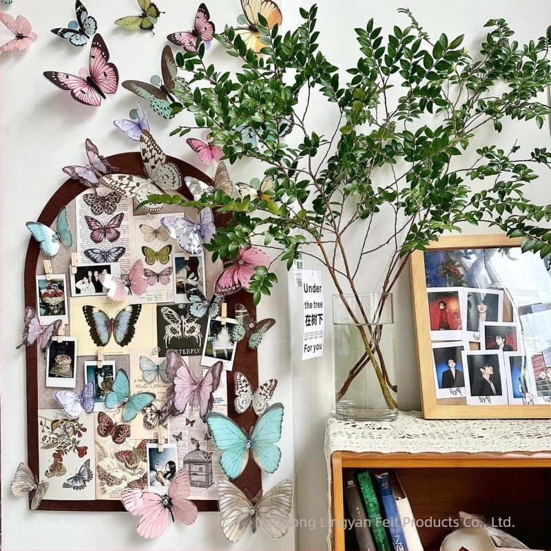 Panou decorativ din fetru cu panou de plută – 1 bucată, fundal pentru fotografii pe perete și afișare, montaj fără găuri, nu deteriorează peretele; modele: uni, geometric, abstract; potrivit pentru living, dormitor, birou.