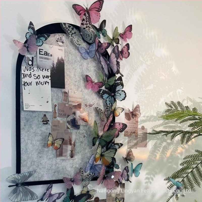 Panou decorativ din fetru cu panou de plută – 1 bucată, fundal pentru fotografii pe perete și afișare, montaj fără găuri, nu deteriorează peretele; modele: uni, geometric, abstract; potrivit pentru living, dormitor, birou.