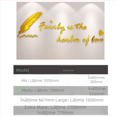 Autocolant de perete 3D din acril pentru living și restaurant — decor decorativ, mai mult de 5 bucăți, stil tridimensional