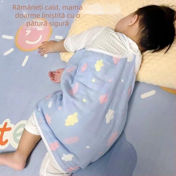 Pătură pentru burtă a bebelușului – 100% bumbac, subțire pentru primăvară-vară, protecție împotriva frigului și împiedicarea mișcărilor bruște în timpul somnului