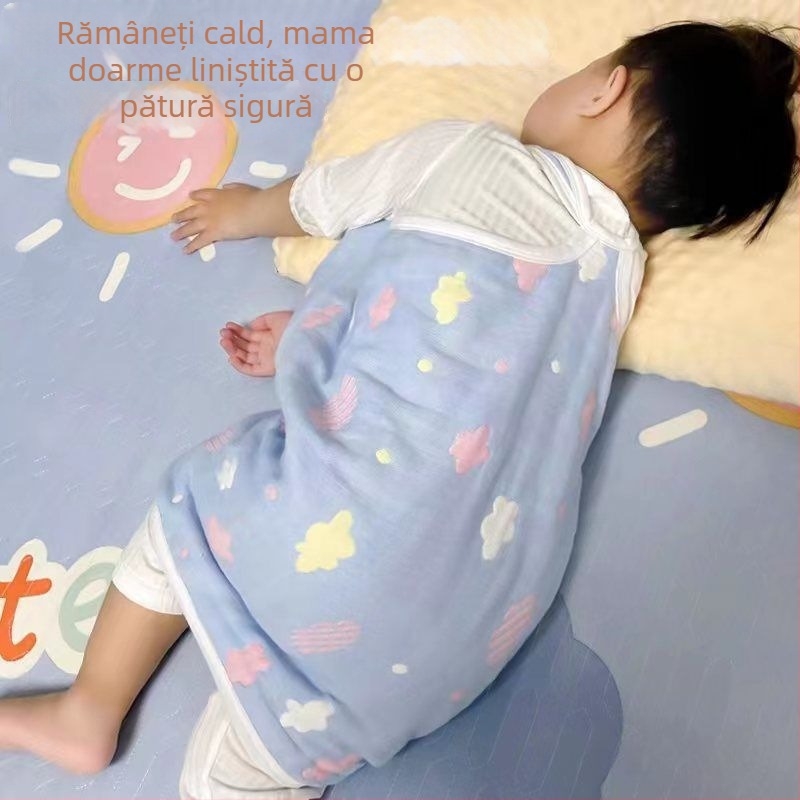 Pătură pentru burtă a bebelușului – 100% bumbac, subțire pentru primăvară-vară, protecție împotriva frigului și împiedicarea mișcărilor bruște în timpul somnului