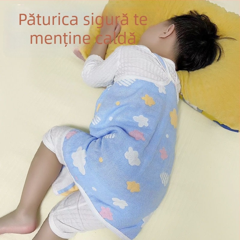 Pătură pentru burtă a bebelușului – 100% bumbac, subțire pentru primăvară-vară, protecție împotriva frigului și împiedicarea mișcărilor bruște în timpul somnului