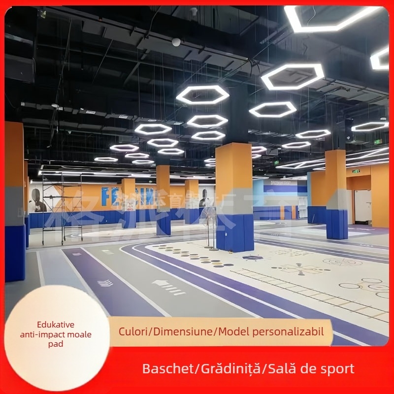 Protecție moale pentru perete pentru sălile de sport și terenurile de baschet — PVC, stil simplu și modern, personalizabil, brand Plaid