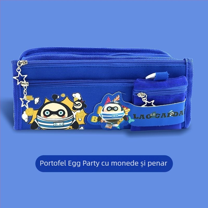 Penar pentru creioane Monkey King, din pânză – Capacitate mare, pentru elevi din ciclul primar și gimnazial