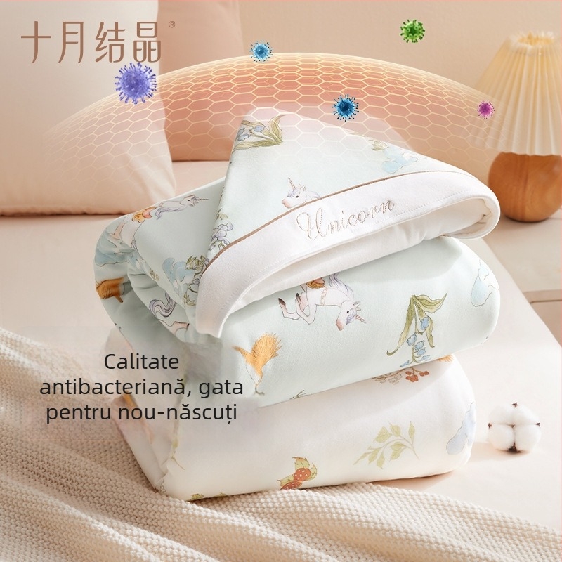 Pătură pentru înfășat bebeluș, material și umplutură din bumbac 100%, pentru toate sezoanele, model animal/formă, Siguranță Clasa A
