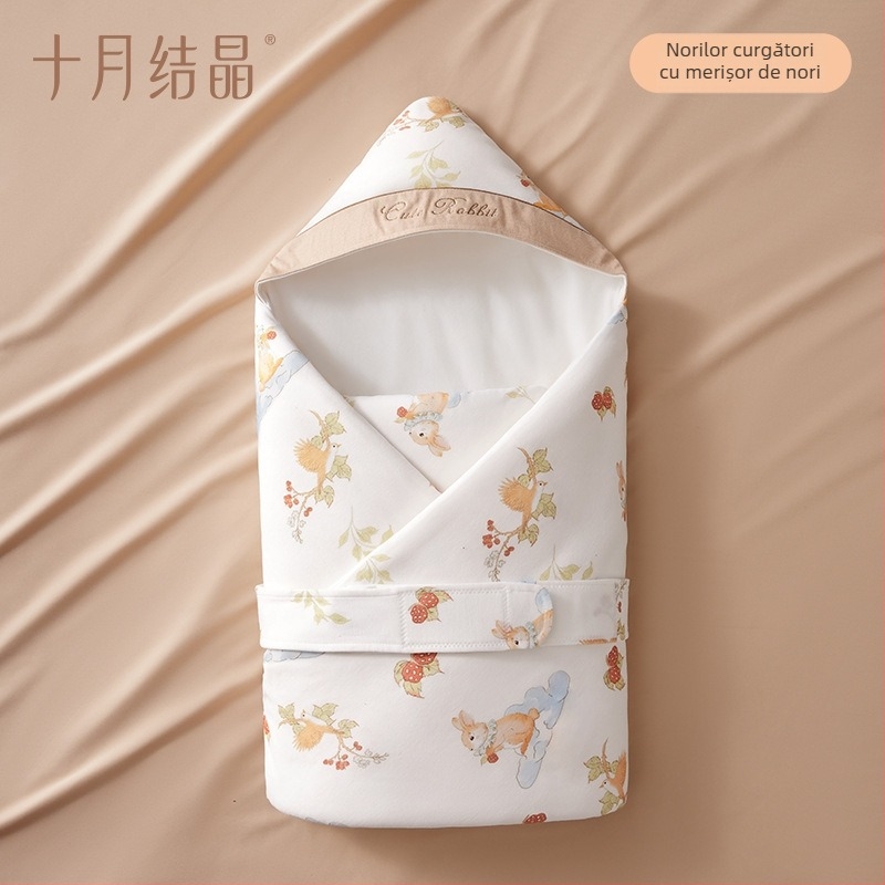 Pătură pentru înfășat bebeluș, material și umplutură din bumbac 100%, pentru toate sezoanele, model animal/formă, Siguranță Clasa A