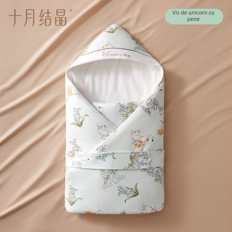 Pătură pentru înfășat bebeluș, material și umplutură din bumbac 100%, pentru toate sezoanele, model animal/formă, Siguranță Clasa A