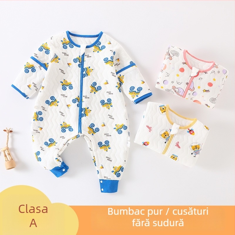 Sac de somn pentru bebeluși și copii mici, bumbac 95%+, umplutură din bumbac gol, mâneci detașabile, lavabil