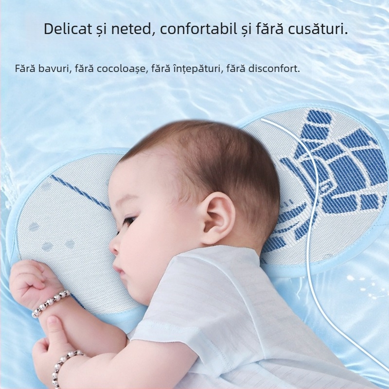 Drizzle Pernă de braț pentru bebeluș, material ice silk, pentru 0-12 luni, covoraș pentru bebeluș