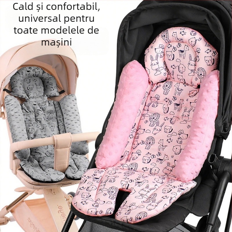 Covoraș din bumbac pentru șezutul căruciorului și scaunele de masă pentru bebeluți, anti-alunecare, 0-4 ani