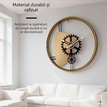Ceas de perete minimalist spaniol pentru sufragerie, ceas decorativ din metal, mare, funcționare silențioasă
