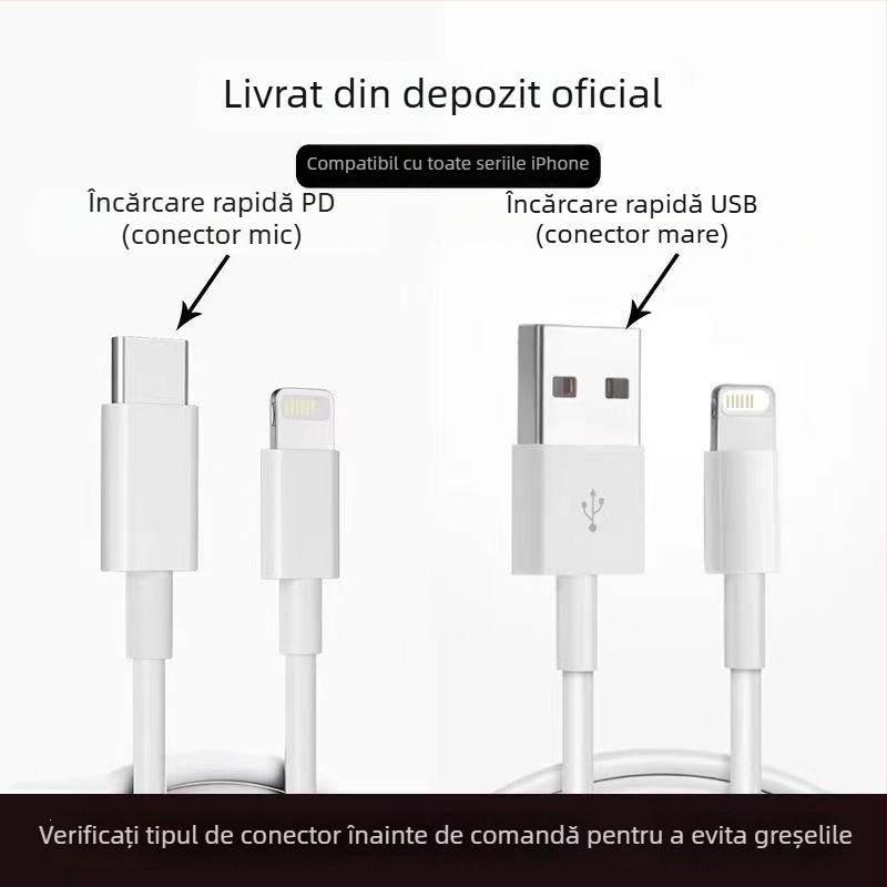Junlang cablu USB PD încărcare rapidă și transfer de date pentru iPhone 6–14