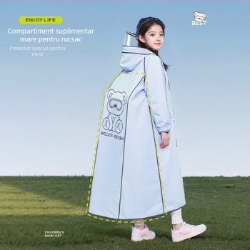 Poncho EVA pentru copii, marca Huayi, țesătură groasă 0,16 mm, reutilizabil