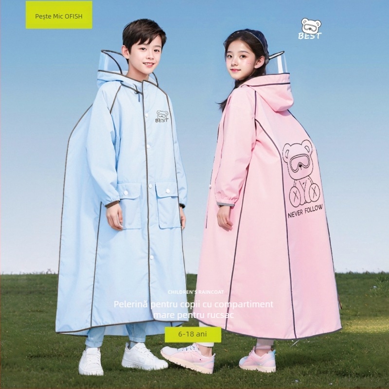 Poncho EVA pentru copii, marca Huayi, țesătură groasă 0,16 mm, reutilizabil