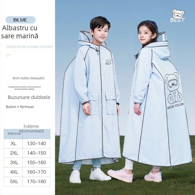 Poncho EVA pentru copii, marca Huayi, țesătură groasă 0,16 mm, reutilizabil