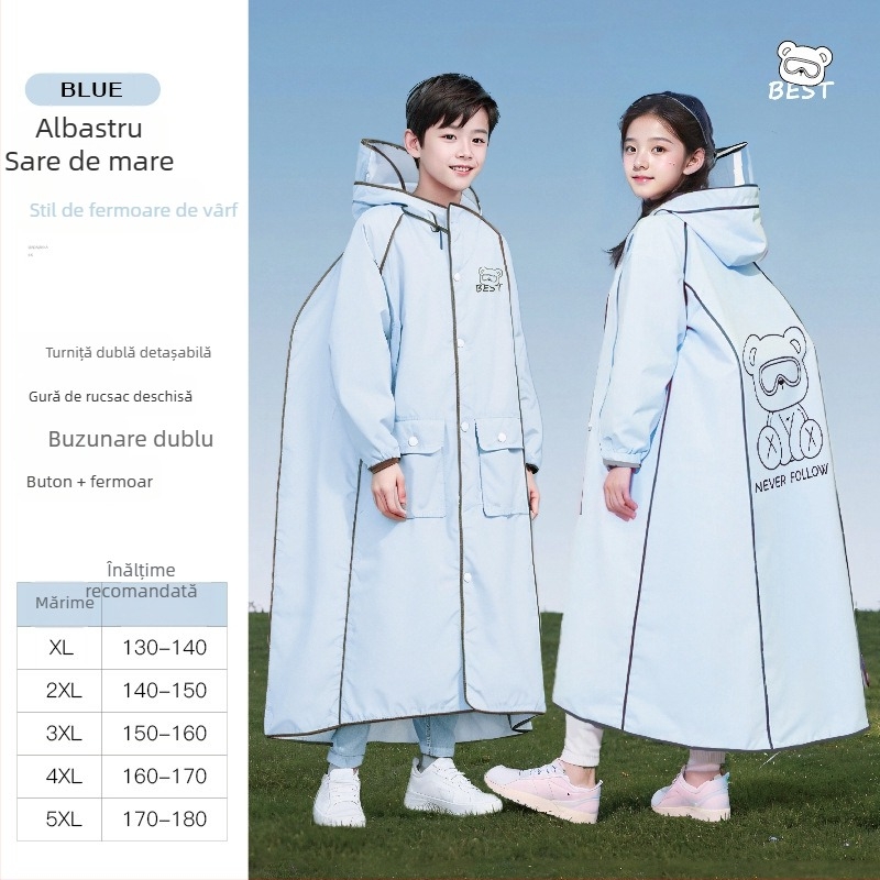 Poncho EVA pentru copii, pentru o singură persoană, imprimare logo, personalizare, material EVA gros, 0,16 mm