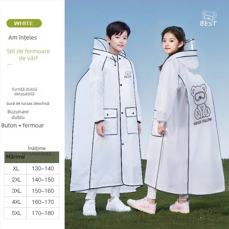 Poncho EVA pentru copii, pentru o singură persoană, imprimare logo, personalizare, material EVA gros, 0,16 mm