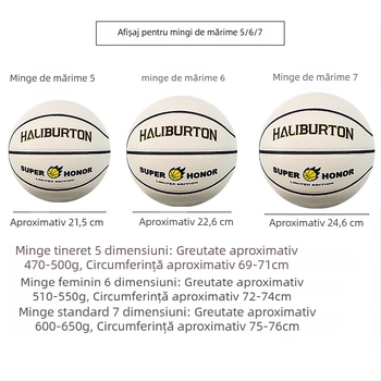 Minge de baschet albastră luminoasă pentru exterior, PU, rezistentă la uzură, dimensiuni 5 și 7