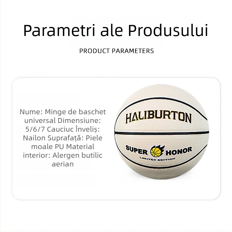 Minge de baschet albastră luminoasă pentru exterior, PU, rezistentă la uzură, dimensiuni 5 și 7
