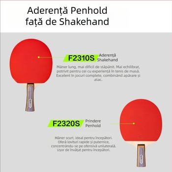 Set de tenis de masă cu două rachete cu mâner lung, trei mingi, gumă anti-adezivă, lamă din poplar, brand Effective
