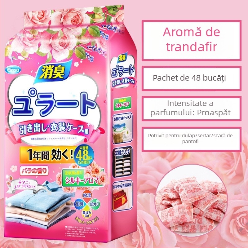 Bile de camfor pentru garderobă, parfum roz, repelent pentru insecte, antimucegai, lot 200 bucăți