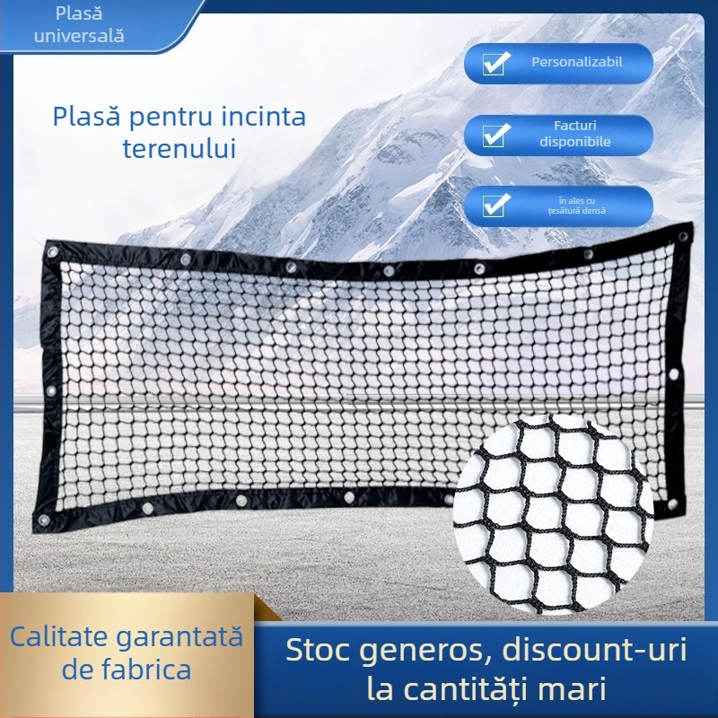 Plasă de protecție pentru terenuri sportive, din polietilenă fără noduri, pentru baschet și fotbal, plasă superioară