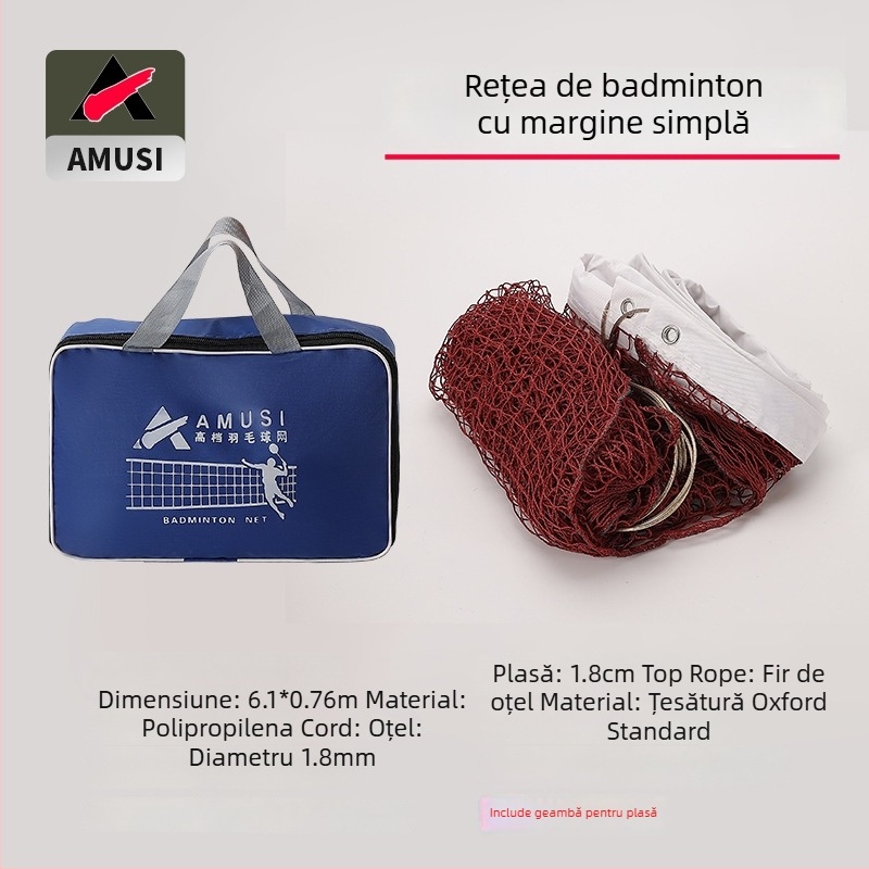 Plasă de badminton, pliabilă, pentru interior/exterior, standard de competiție, Amps Brand
