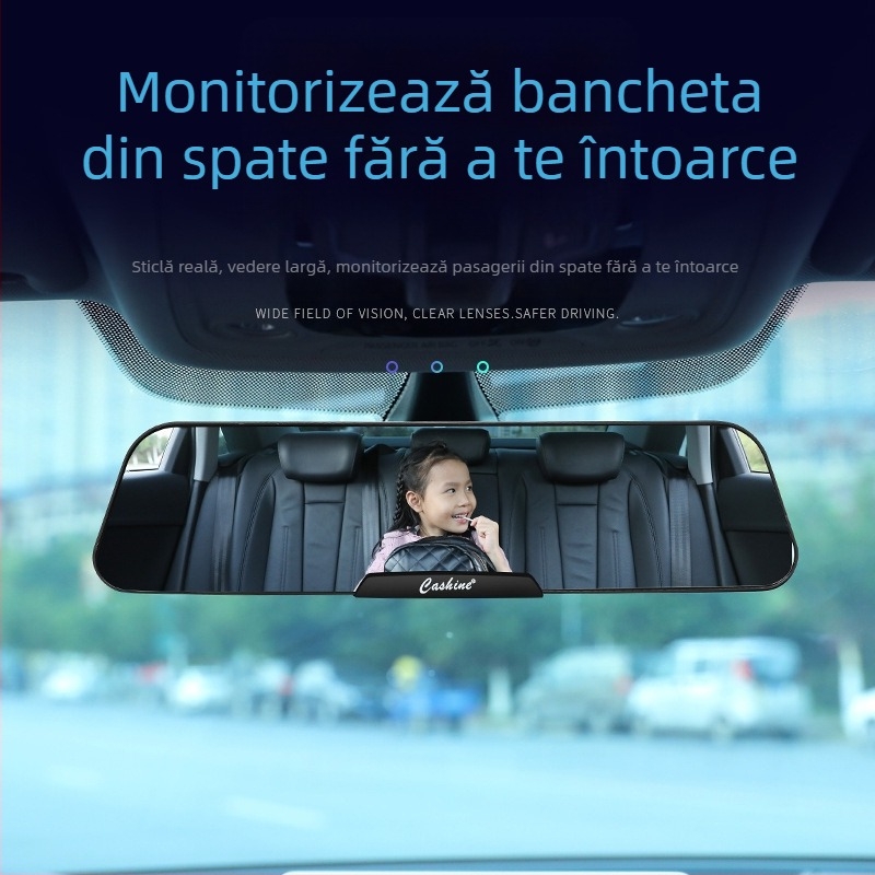 Oglindă retrovizoare interioară pentru mașină, câmp vizual mare, anti-reflecție, oglindă pentru mers înapoi