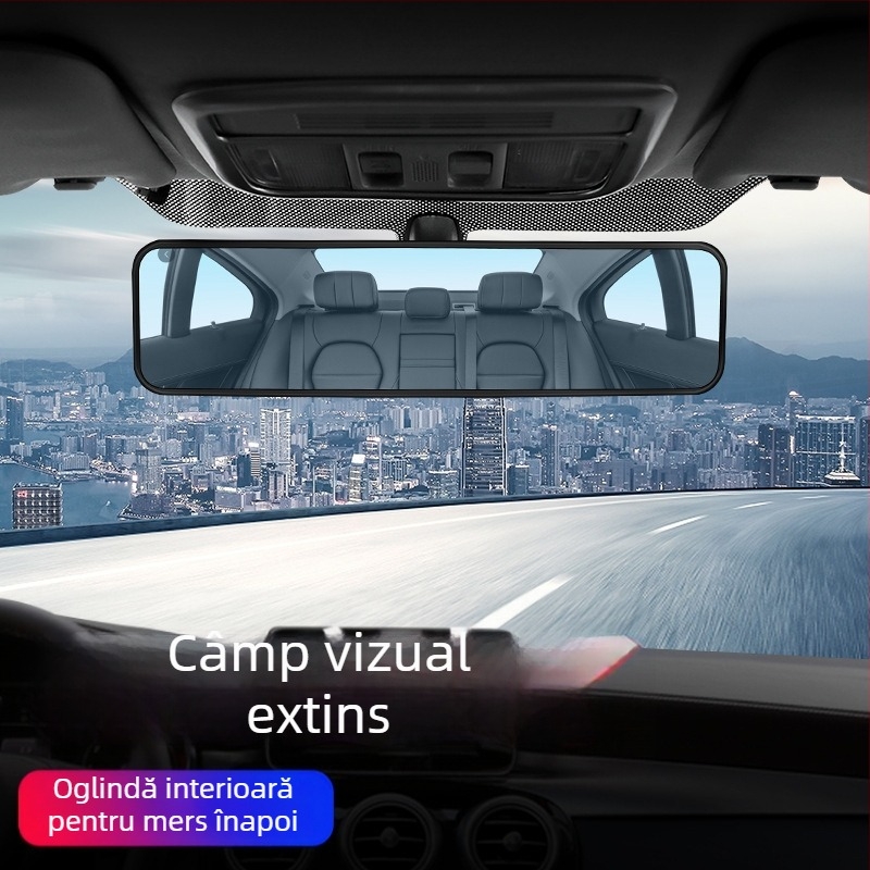 Oglindă retrovizoare interioară pentru mașină, câmp vizual mare, anti-reflecție, oglindă pentru mers înapoi