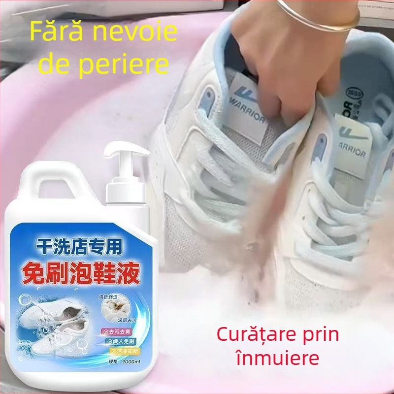 Curățare cu spumă pentru încălțăminte, dezinfectare și albire — fără perie, potrivit pantofilor din plasă