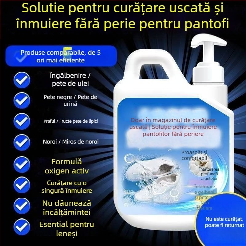 Curățare cu spumă pentru încălțăminte, dezinfectare și albire — fără perie, potrivit pantofilor din plasă