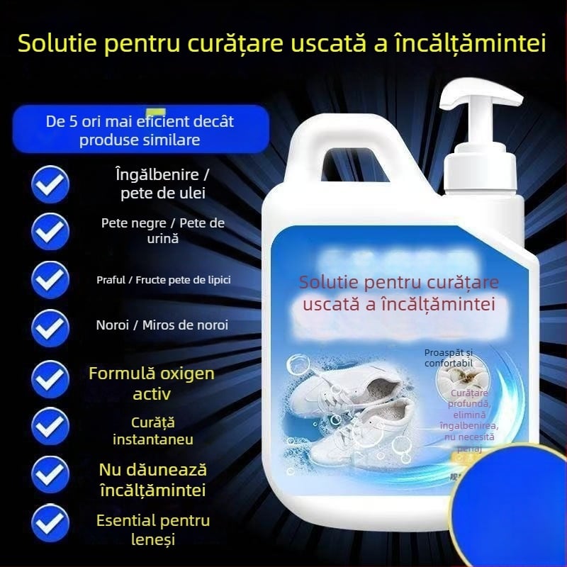 Curățare cu spumă pentru încălțăminte, dezinfectare și albire — fără perie, potrivit pantofilor din plasă