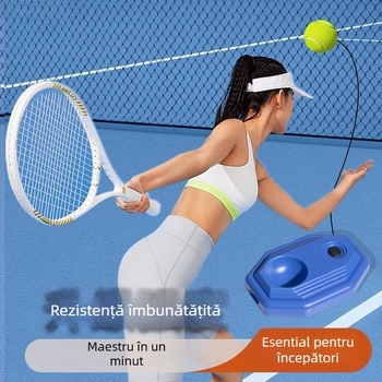 Antrenor de tenis cu minge elastică pentru revenire, cu coardă, revenire automată, construcție din polipropilenă, pentru începători