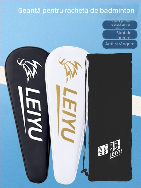 Geantă pentru rachete badminton, cu design multistrat și capacitate foarte mare; material Oxford, impermeabil; brand Lei Yu; închidere cu șnur