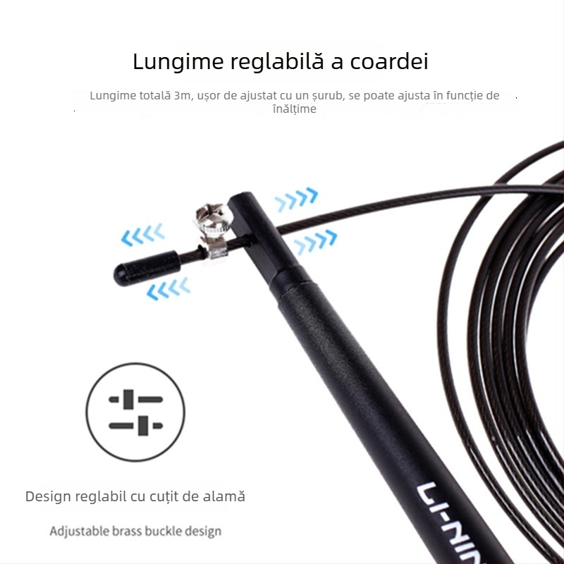 Coardă de săritur Li Ning PU – pentru adulți și tineri, potrivită pentru alergare și sporturi școlare