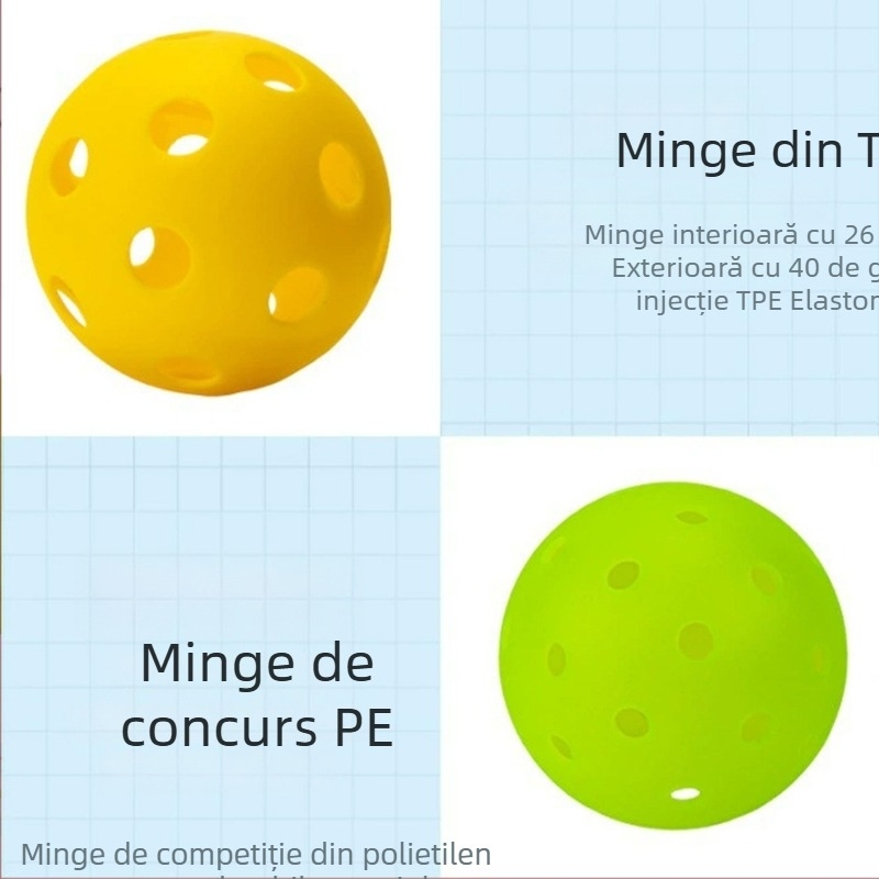 Honglu minge pickleball din PE, 40 găuri, exterior, pentru competiții profesionale și antrenamente