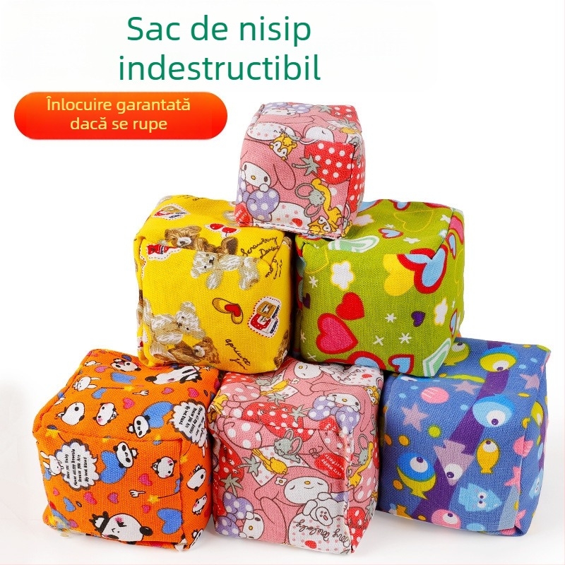 Saci de nisip pentru copii – pânză, 2 buc., pentru vârsta 4–6 ani (Material: pânză • Cantitate: 2 buc. • Vârsta: 4–6 ani)