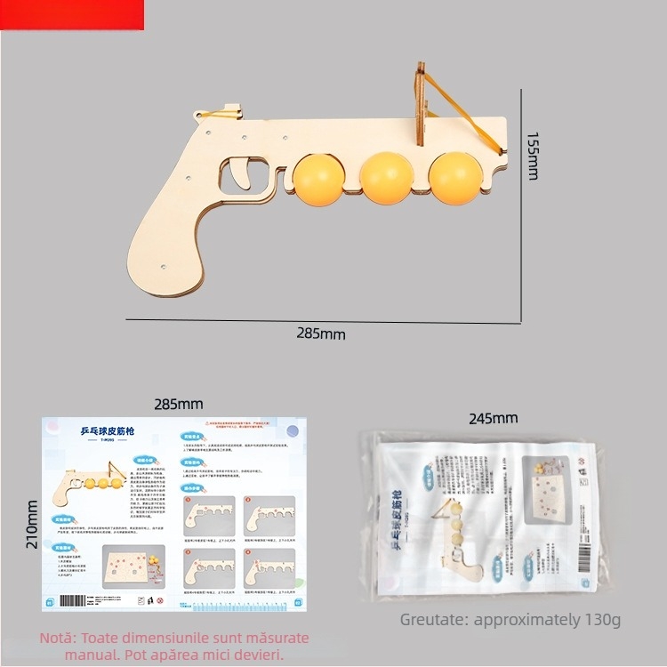 Model din lemn pentru tenis de masă elastic pentru experimente fizice – kit DIY educațional pentru copii 7–14 ani, multifuncțional, electric