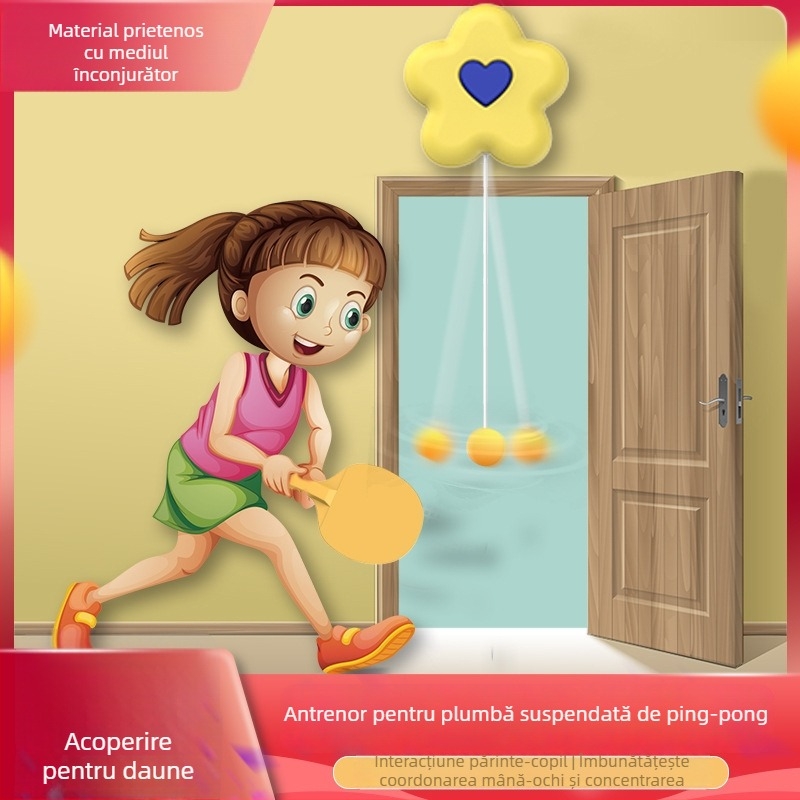 Antrenor de tenis de masă – design atârnat cu flori, ABS, Brand Boxing Shun, utilizare în interior, logo imprimat