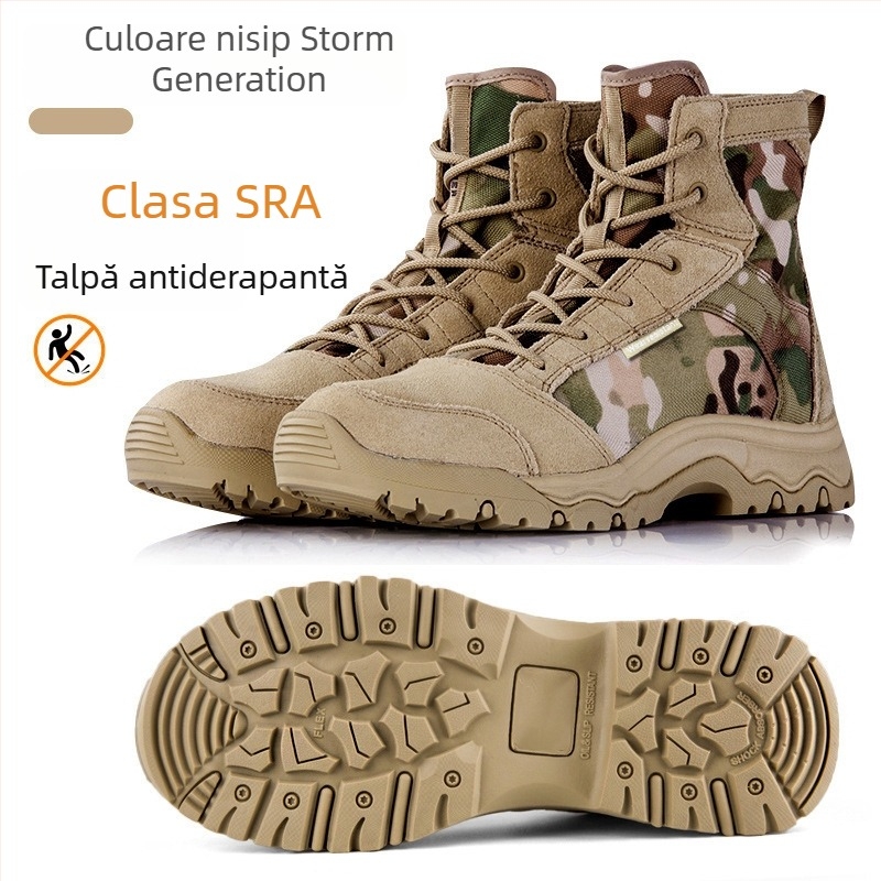 Lackwar Storm Desert Thin Outdoor Tactical Boots – Încălțăminte pentru drumeții și antrenament tactic, Poliester, Adulți, Unisex