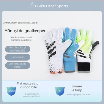 Mănuși de portar pentru fotbal – aderență din latex, rezistente la uzură, unisex, pentru antrenamente și meciuri (Procesare personalizabilă: Da; Etichetă privată: Da)