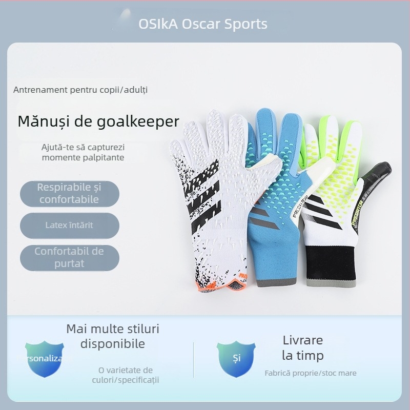 Mănuși de portar pentru fotbal – aderență din latex, rezistente la uzură, unisex, pentru antrenamente și meciuri (Procesare personalizabilă: Da; Etichetă privată: Da)