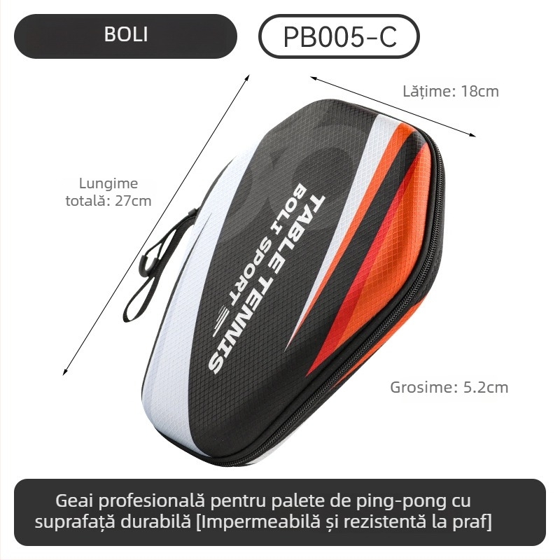 Geantă pentru paleta de tenis de masă cu carcasă rigidă – impermeabilă, rezistentă la praf și la lovituri, pentru echipament de tenis de masă și badminton