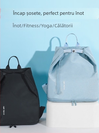 Geantă de sport cu compartiment uscat–ud, impermeabilă pentru plajă și ud, geantă de fitness și de călătorie, rucsac cu compartiment pentru pantofi